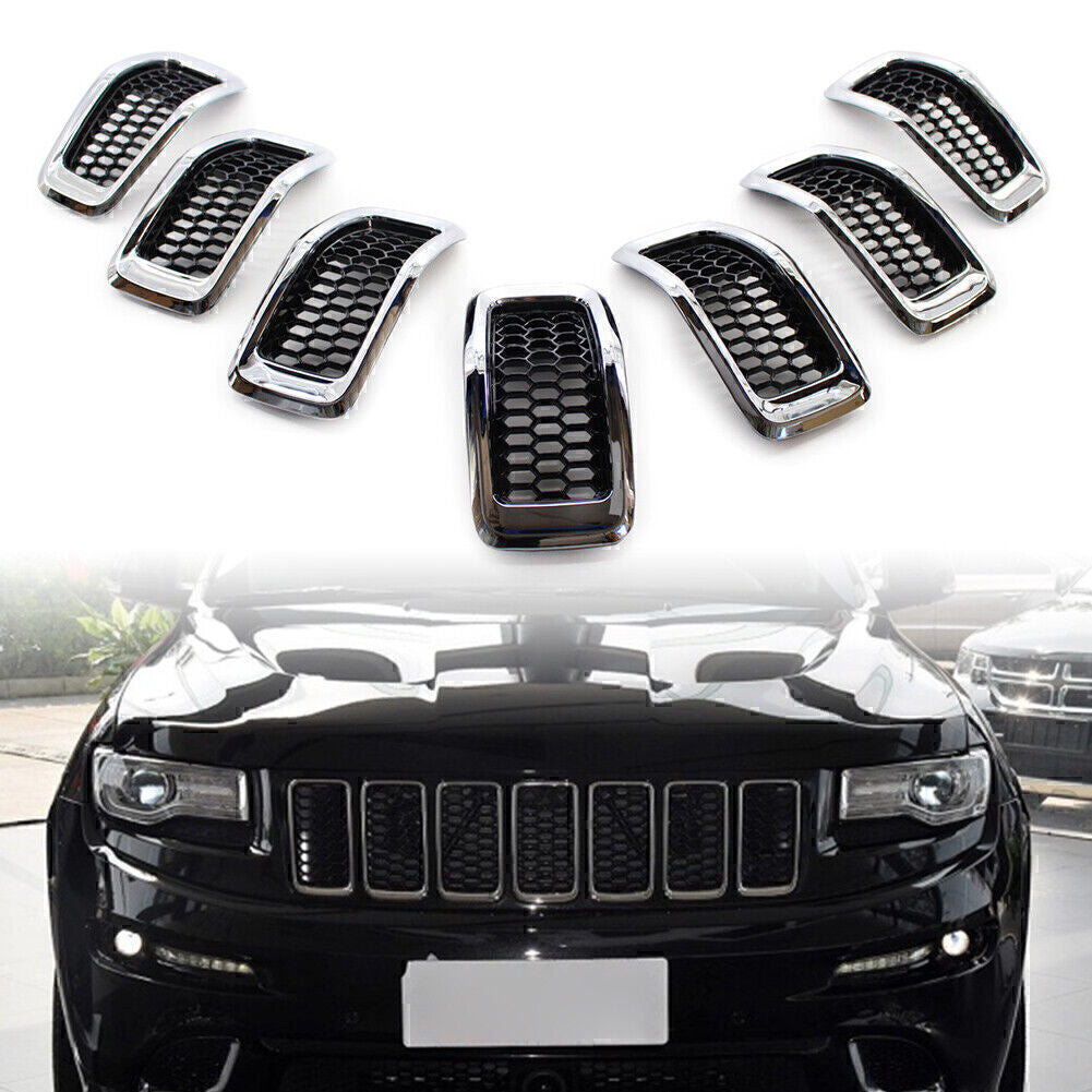 for Jeep Cherokee 2014-2018 Honeycomb Front Grille Inserts Grill Cover Trim