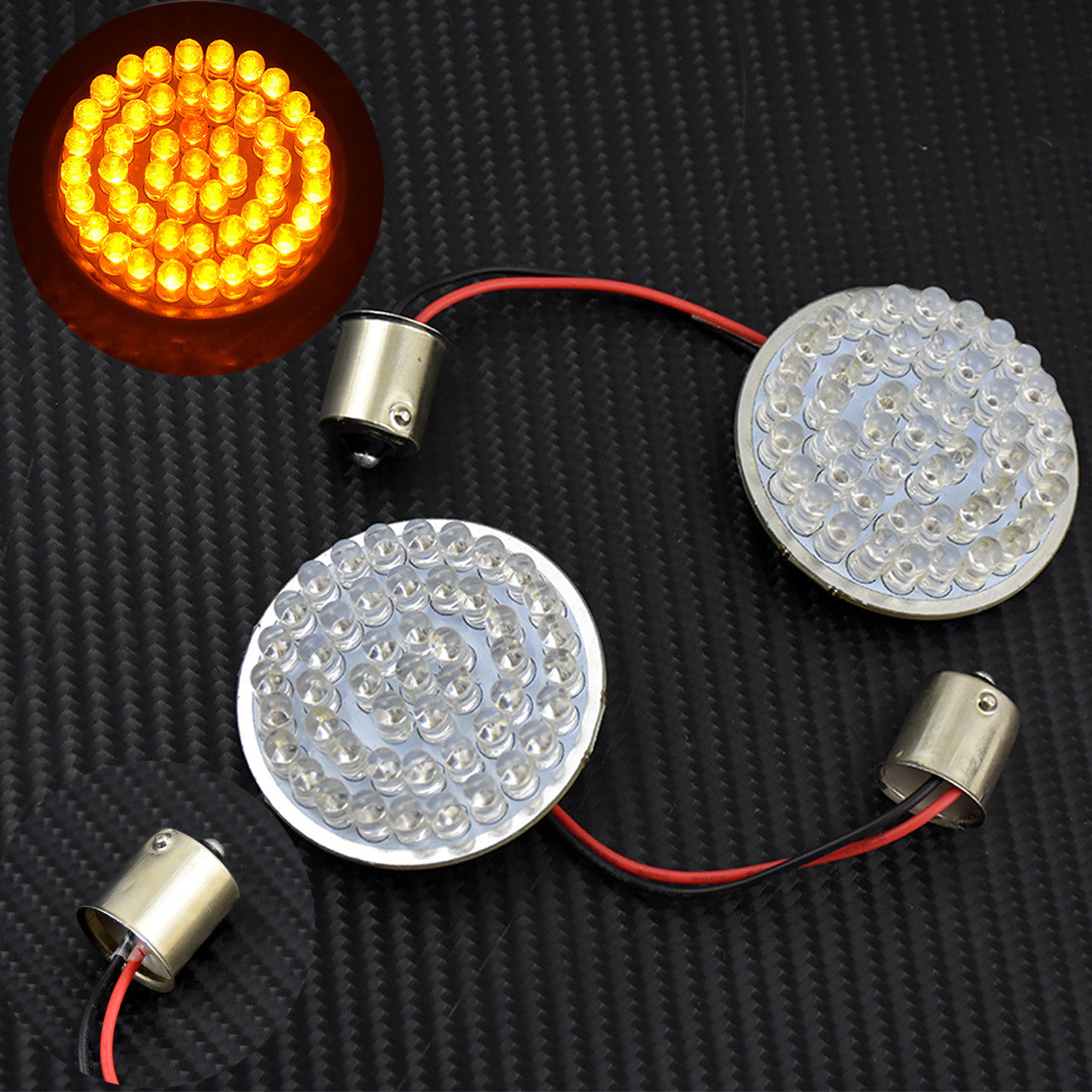 2'' Yellow 1156 Bullet Turn Signal LED Light Fit for Harley Sportster XL Softail