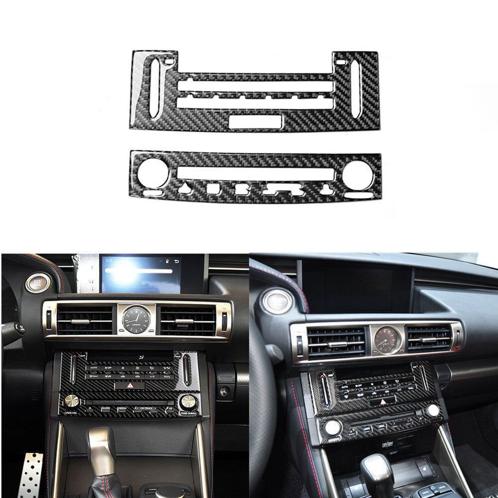 Carbon Fiber Central Console CD Panel Cover Trim for LEXUS IS250 IS350 2014-2018