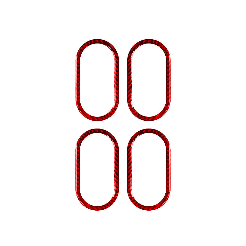 4X Red Carbon Fiber Rear Door Handle Outer Frame Trim for Jeep for Wrangler 2007-10