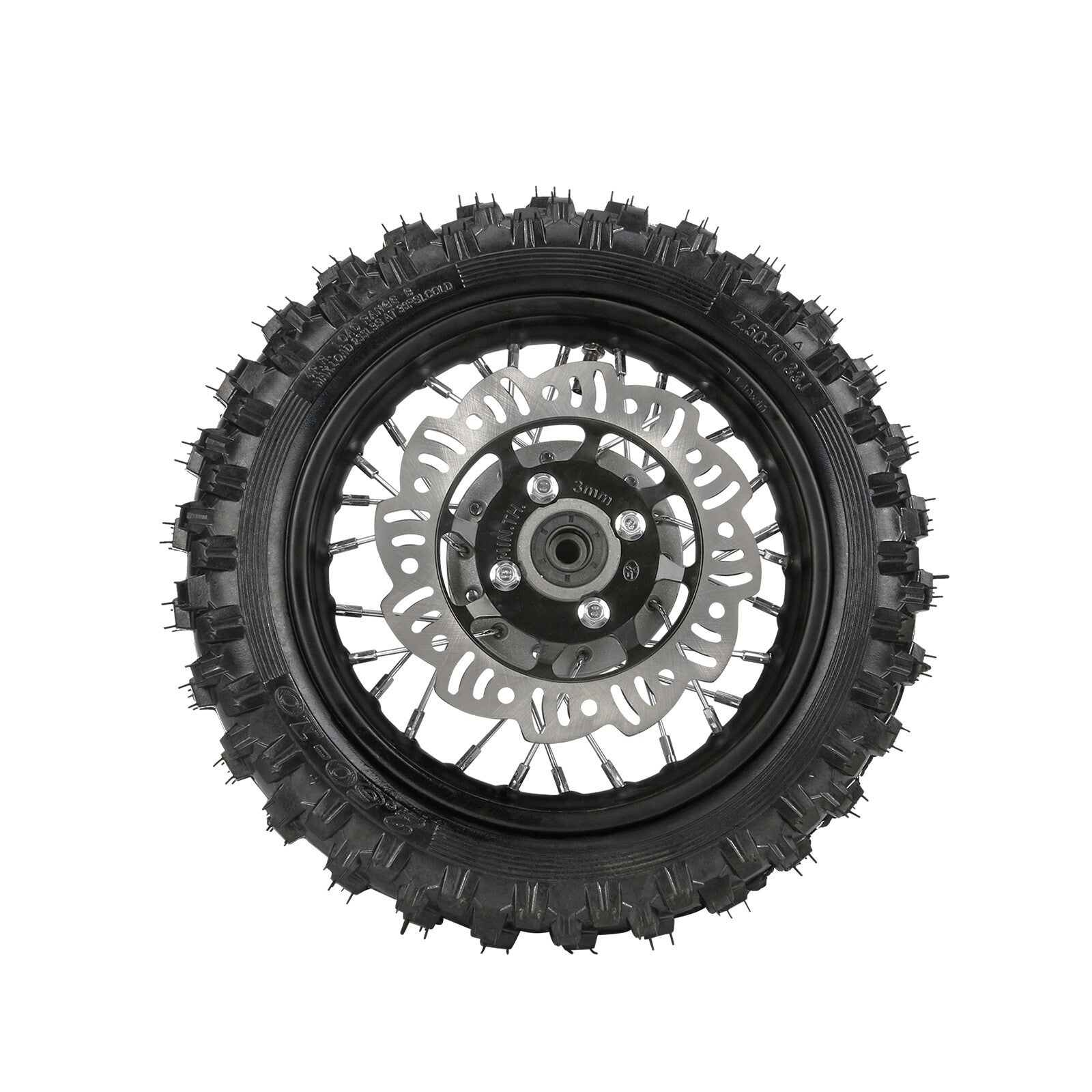 10-inch front wheel, 2.50-10 tire, rim, disc brake, motocross bike razor for CRF50, SSR70, XR50