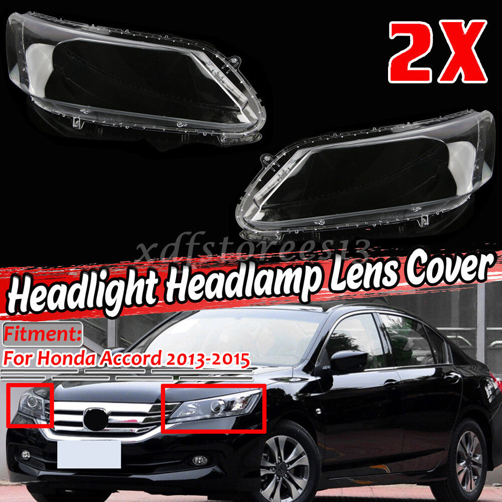 LeftRight Side Headlight Lens Cover Shell Replacement For 2013-15 for Honda for Accord