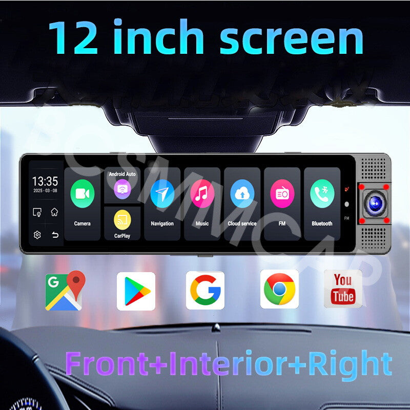 3Lens Car Rearview Mirror Dash Cam Night Vision Parking Monitor WIFI Accessories