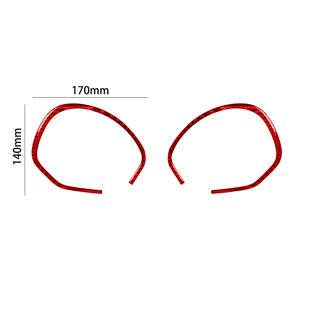 2Pcs Red Carbon Fiber Ineterior Speedometer Cover Trim for Ford Fiesta 2011-2015