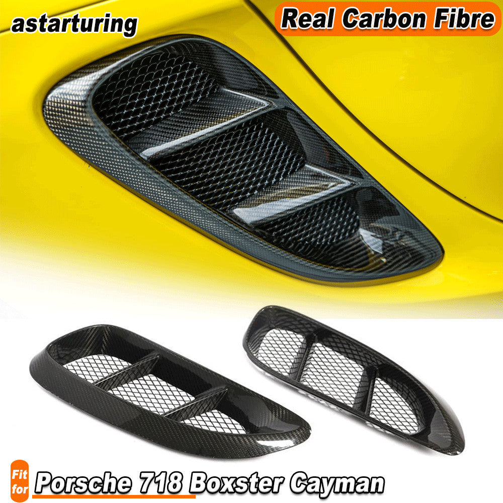 Fit for Porsche 718 Cayman REAL Carbon Side Air Scoop Vents Intake Cover