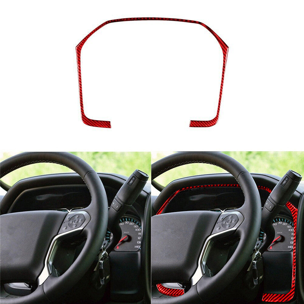 Red Carbon Fiber Speedometer Surround Trim For Silverado for GMC for SIERRA 2014-2018