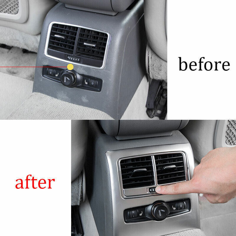 for Audi A6 2008-2011 Silver Steel Inner Rear Anti-Kick Panel Air Outlet Trim 2P