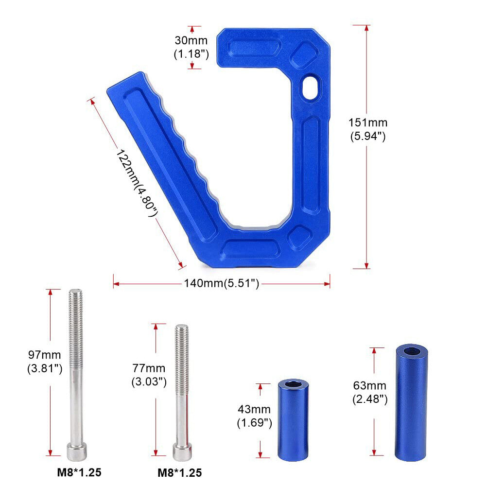 Blue Aluminum Front + Rear Grab Handles Grip Bar for Jeep for Wrangler JK 2007-2018
