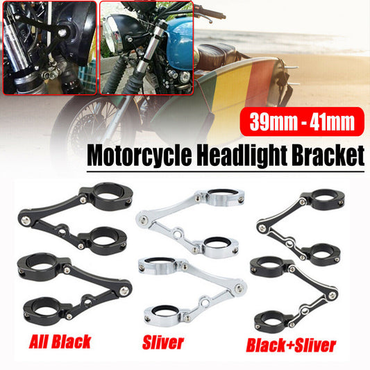2x Universal Headlight Bracket 39-41mm Motorcycle Mount Clamp Fork Tube Holder