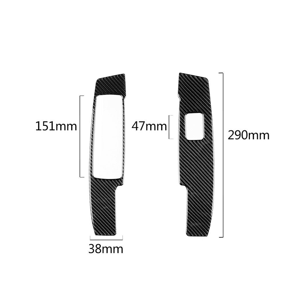 2x Carbon Fiber Window Control Panel Trim for Mercedes-Benz W204 2007-2013