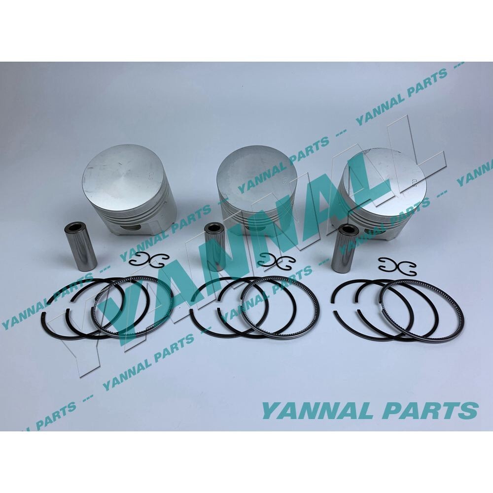 3-piece piston pack with piston rings + 0.5 mm for Kubota D1402IDI engine (oversized)