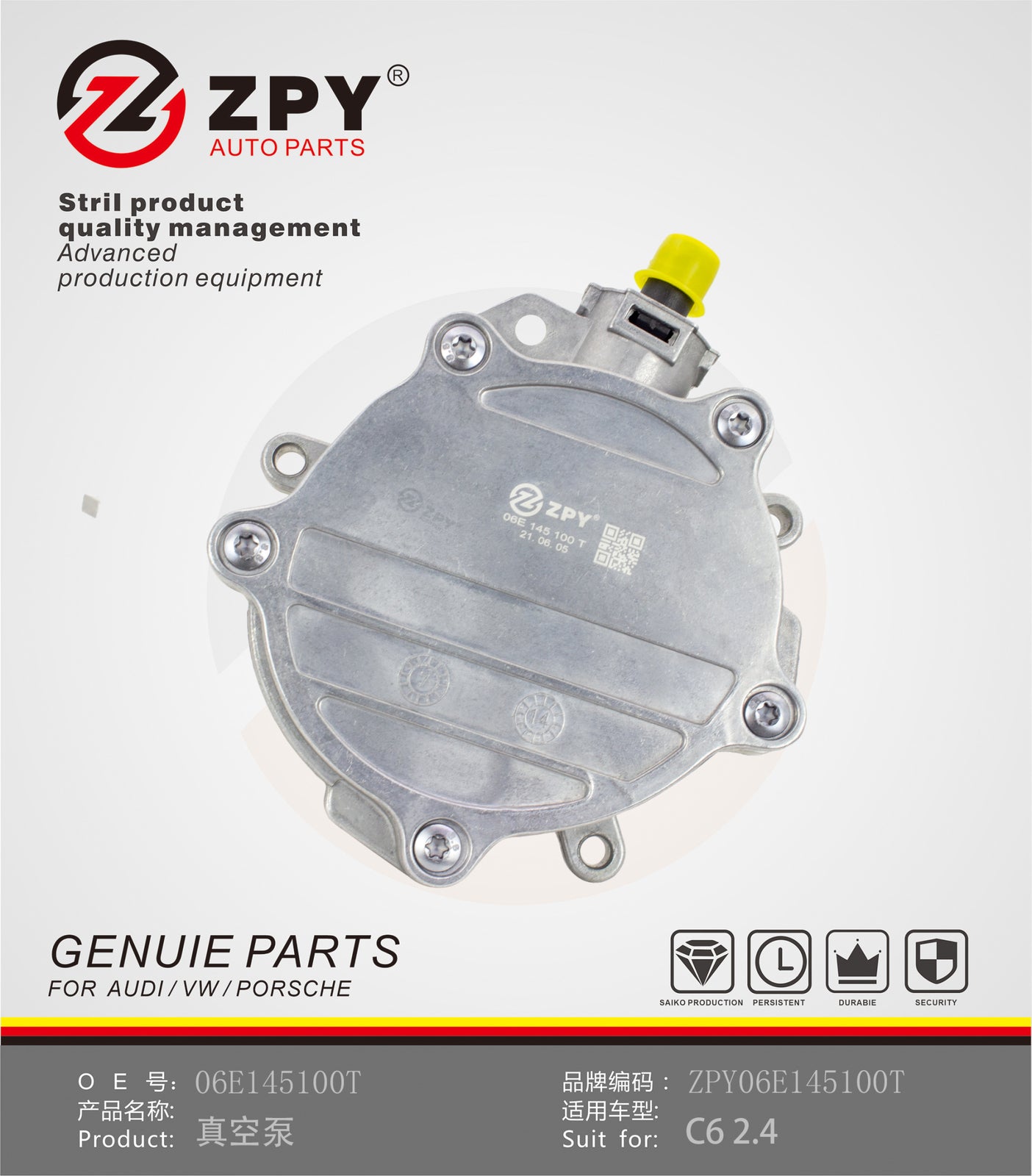 for Audi A4 A6 for A8 2.4 2.8 3.2 FSI Quattro New Brake Vacuum Pump 06E145100T