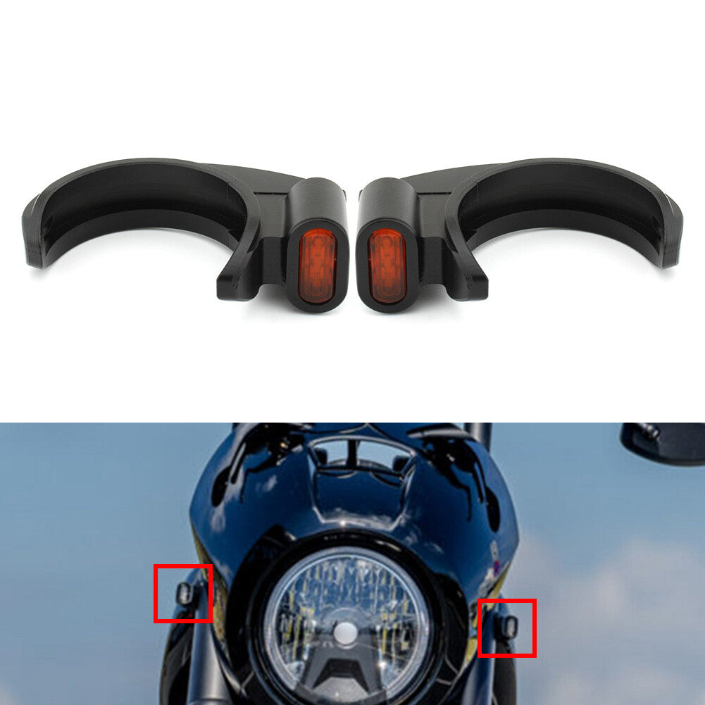 LED Front Turn Signal Light fits for Harley 49-51mm Front Fork Shock Absorber