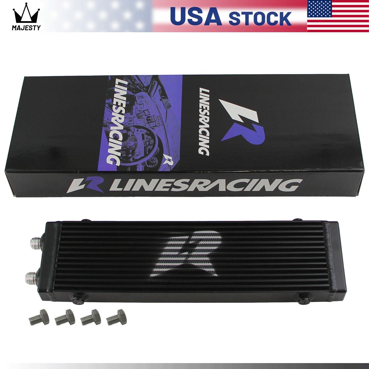 Universal Dual Pass Bar  Plate Oil Cooler Large Core:18.5x5.5x1.58