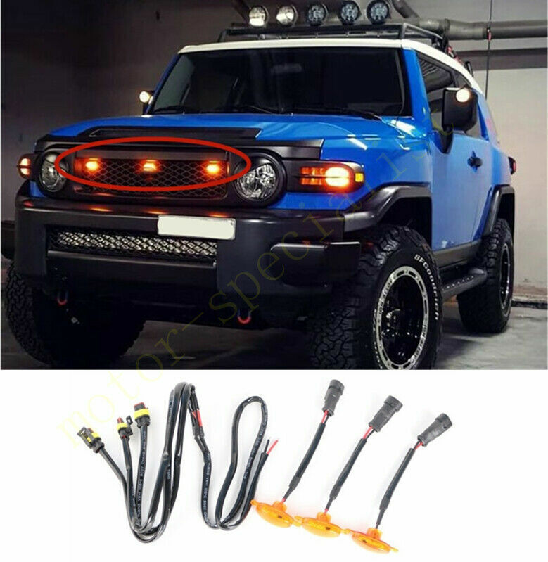 for Toyota FJ Cruiser 2007-2014 Style Grill LED yellow Marker Light Kit