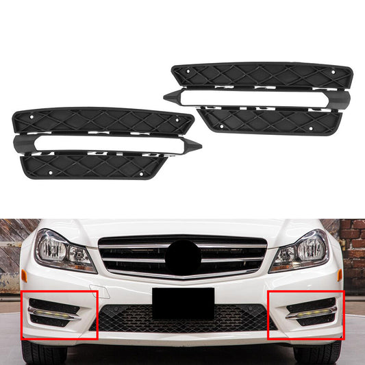 2x Front Bumper Bracket LH RH Set Fit for Mercedes-Benz C250 C300 2012-2014 Black