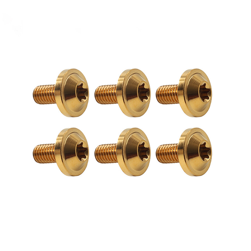 6pcs Alloy Bolts Truss Torx Head Screws M5x30mm For Motorcycle Gold