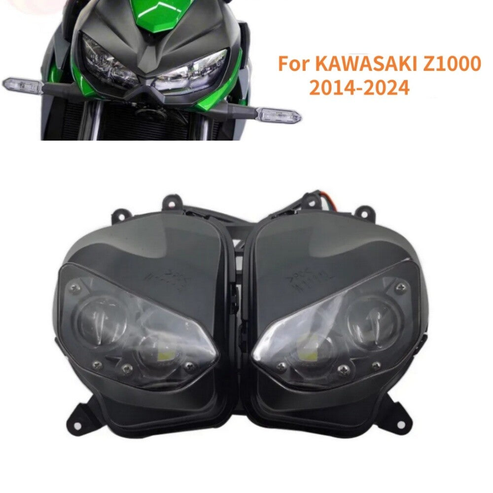 Motorcycle Front Headlight Headlamp Assembly Black for Kawasaki Z1000 2014-2024
