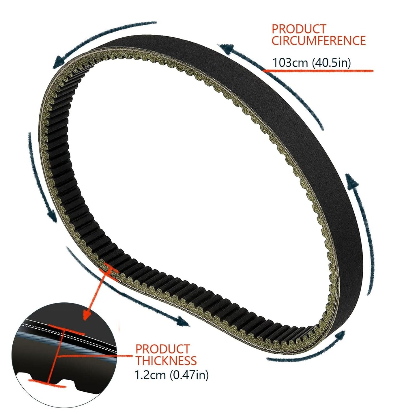 for Golf Cart Drive Belt for Yamaha G2 G5 G8 G9 G11 G14 G16 G22, Clutch Drive Belt