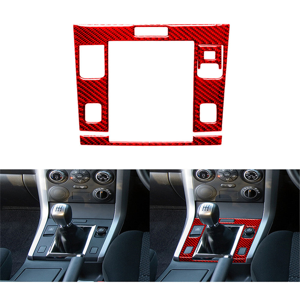 Red Carbon Fiber Gear Shift Panel Cover Trim for Suzuki Grand Vitara 2006-2013