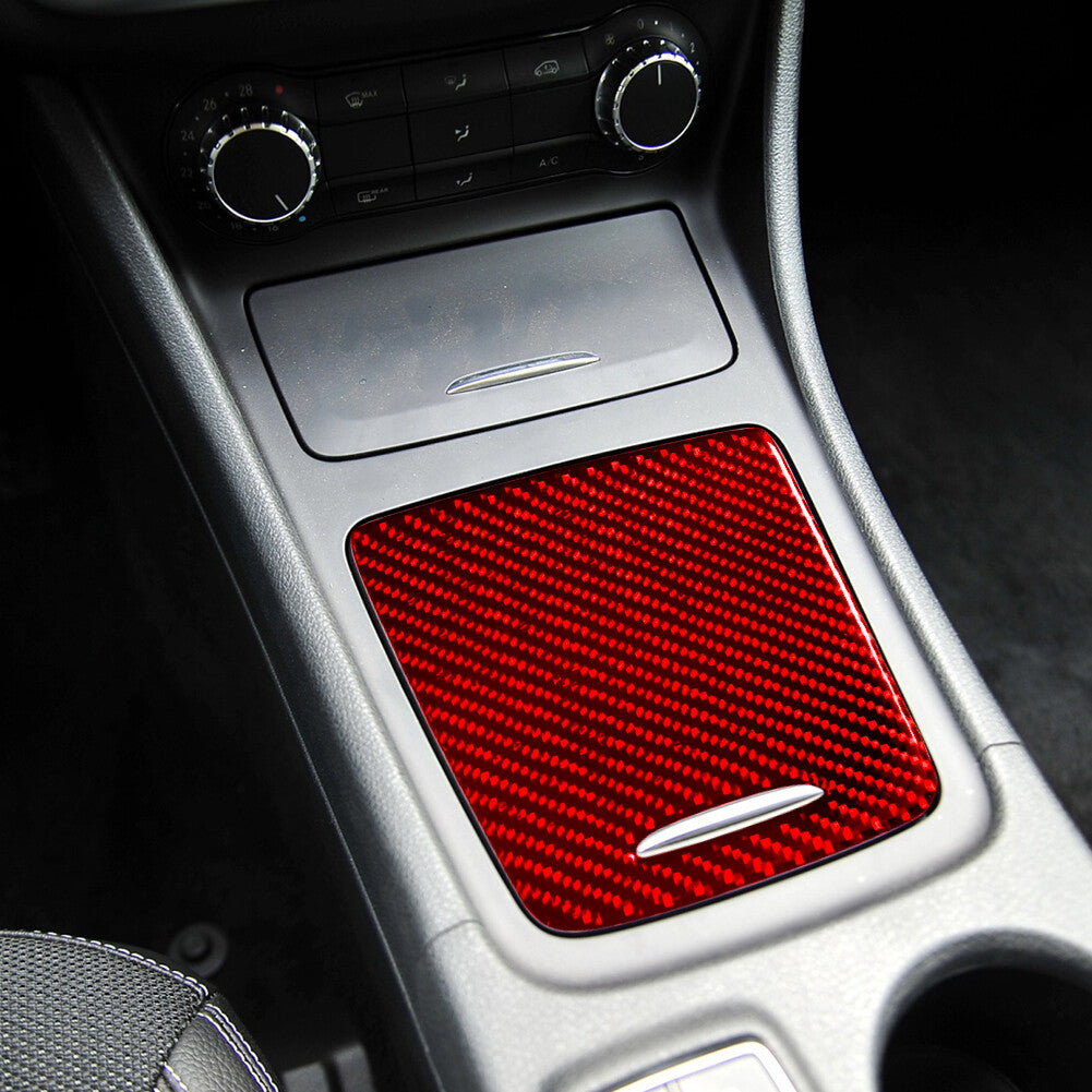 Red Storage Box Trim Cover Decoration for Mercedes Benz CLA 2014-2018/GLA 15-18