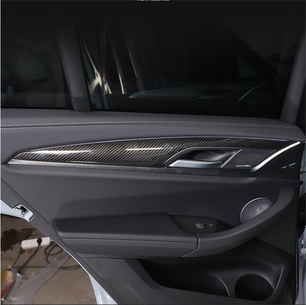 for BMW X3 G01 X4 G02 2018-22 Carbon Fiber ABS Interior Door Panel Cover Trim ¡Á4
