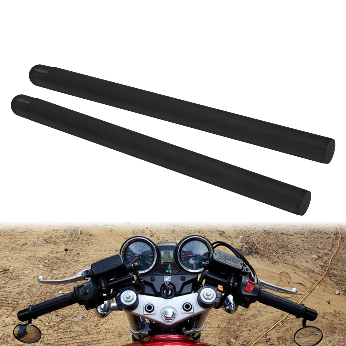 Motorcycle Universal 7/8 22mm Black CNC Adjustable Handle Bar Clip On Ons Fork