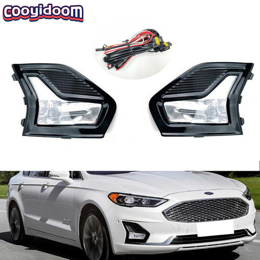 Suitable for 2019-2020 for Ford Fusion LED front bumper driving light fog light with protective cover and wiring harness.