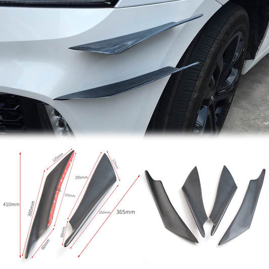 4X Car universal EVO combat air knife Carbon fiber pattern front bumper spoiler