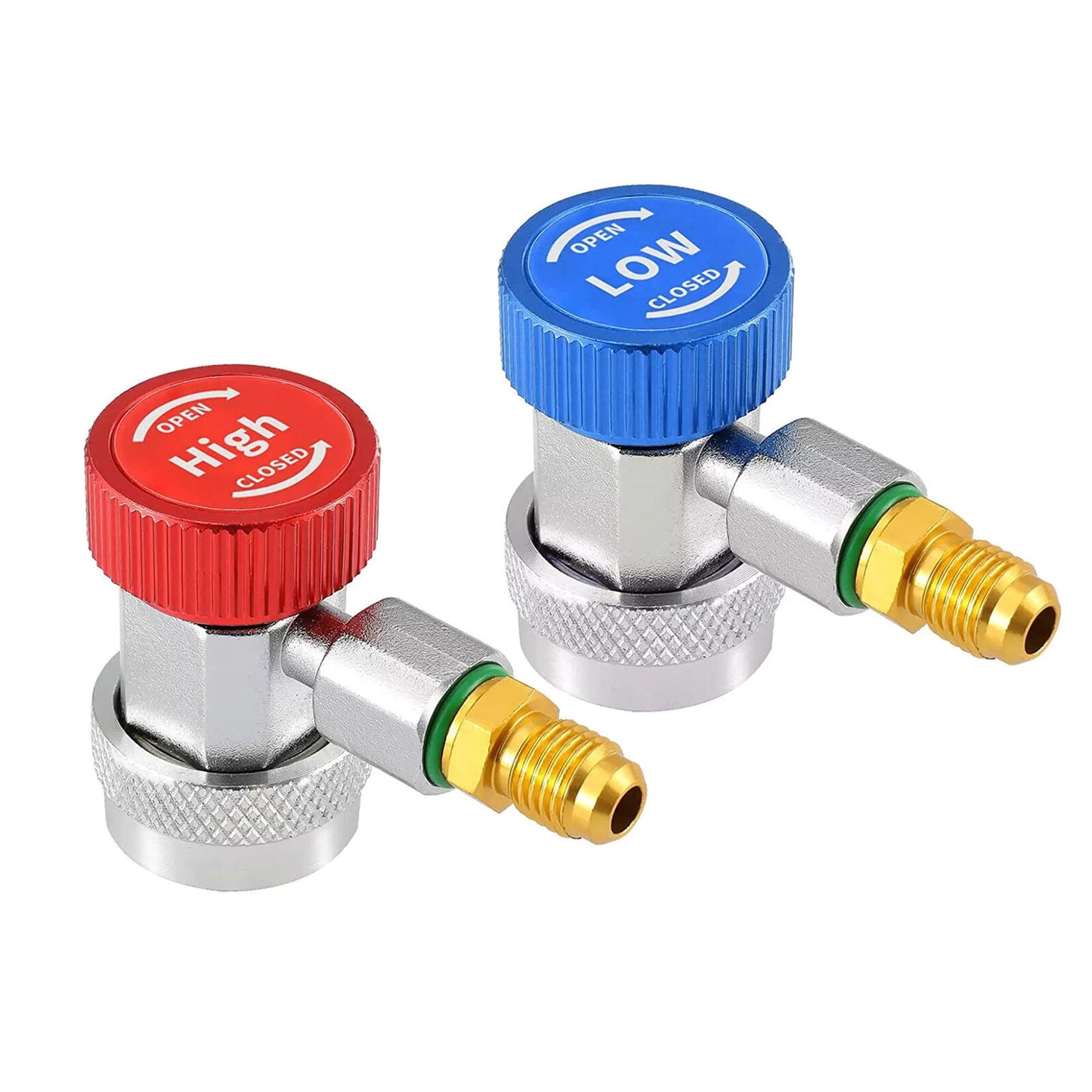 2PCS A/C R134A Quick Coupler Adapter Car HighLow Side HVAC SAE Male Flare Parts