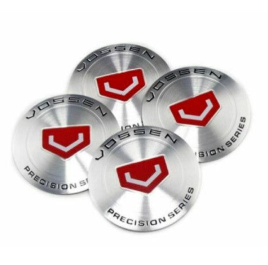 4-Piece Set of Vossen Silver Edge Stickers, Wheel Center Stickers, and Rim Stickers for 56mm