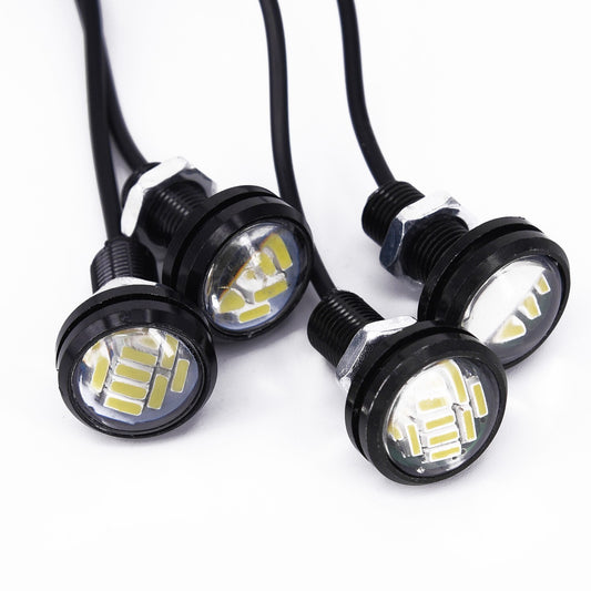 Daytime running lights, Blubs, ABS, white, 22mm, 4-piece anti-collision system.