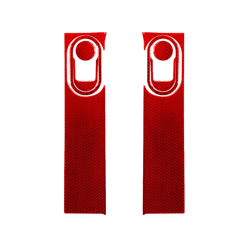 8X Red Carbon Fiber Front Door Handel Frame Cover Trim for Jeep for Wrangler 2007-10