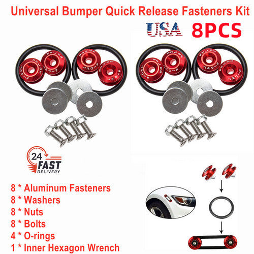 JDM quick-release fastener compatible with automatic bumper rear trunk fender latch cover