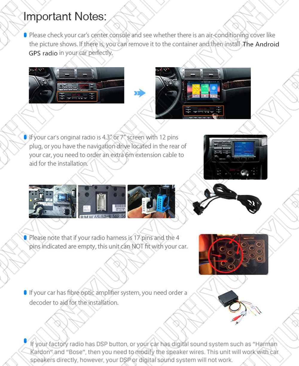 10.33 inch Android 14.0 Radio Stereo GPS Navigation 2+32GB for BMW E46 w/Carplay