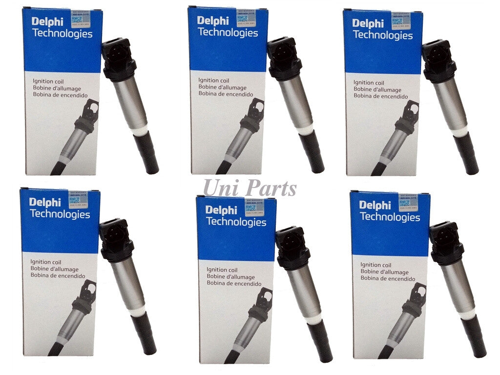 12137550012 Delphi ignition coils (metal x 6) for BMW 128i, 328i, 740i, 750i