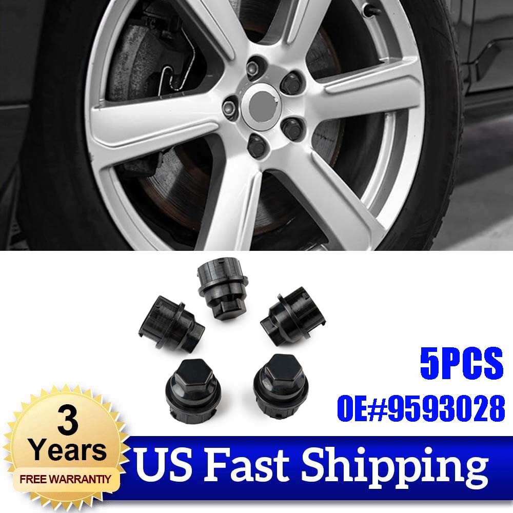 5x 9593028 Black Plastic Wheel Lug Nut Cover Kit for GM9593228 9595120 for PONTIAC