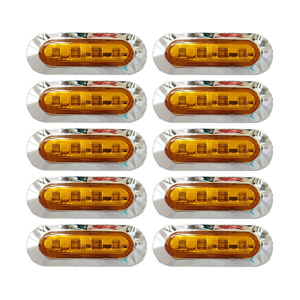 10x 12/24V Amber SMD 4 LED Truck Side Marker Light Clearance Lamp Trailer