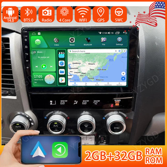 Android Carplay Car Radio GPS Navi Stereo Screen BT for Toyota Sequoia 2008-2018