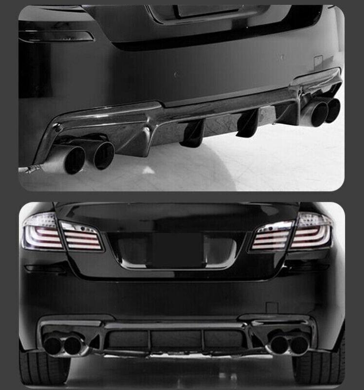 Carbon Look Rear Bumper Lip Diffuser for 2011-2016 for BMW 5 Series F10 F18 M Sport