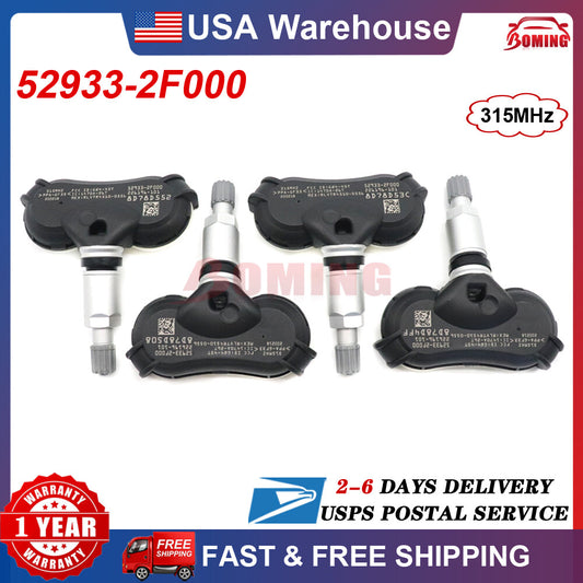 4x NEW TPMS TIRE PRESSURE SENSOR for Hyundai for Tucson for Kia Rio 315Mhz 52933-2F000