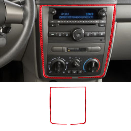 Red Carbon Fiber Center Control Outer Trim Cover for Chevrolet COBALT 2005-2010