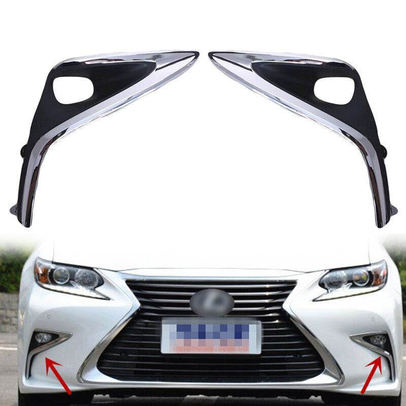 A pair of front fog light bezel covers for Lexus ES300h and ES350 2016/2017 ABS
