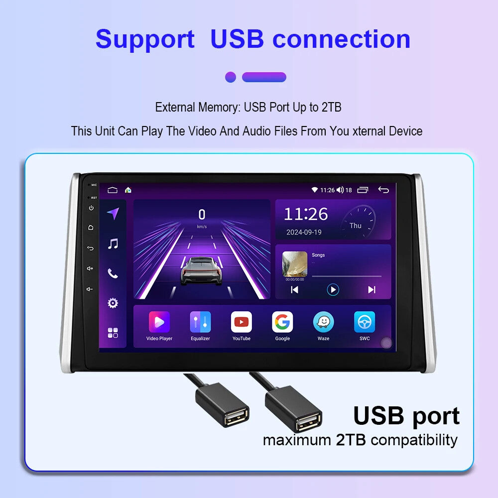 Android Auto Screen for Toyota RAV4 XA50 2018-2020 Car Radio GPS Carplay Player