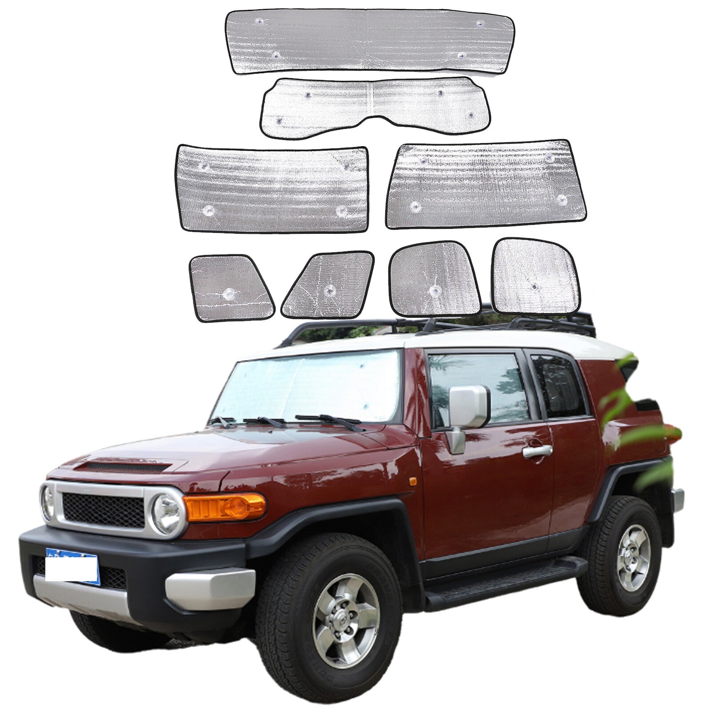 Car sunshade windshield dashboard cover for FJ Cruiser 2007-2014 8 pieces USA