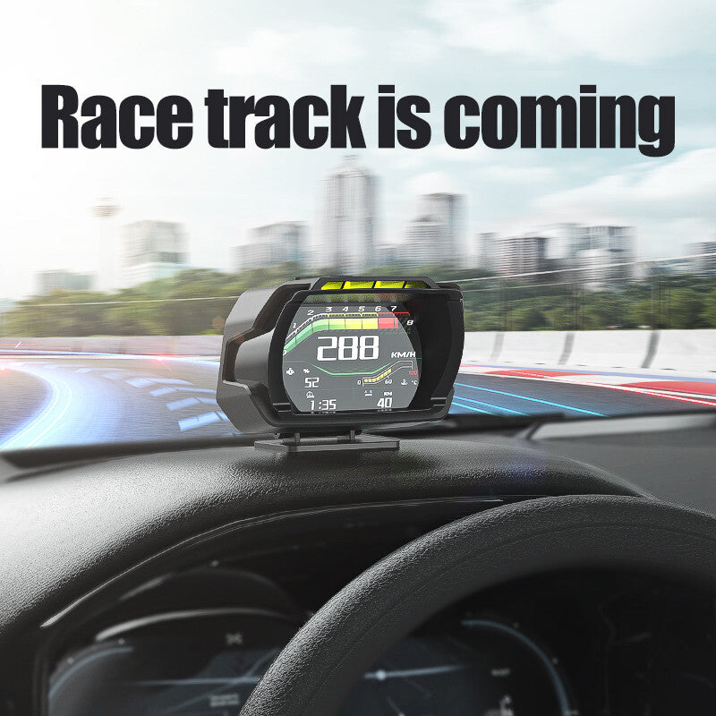 Car Head Up Display OBD2 Digital Speedometer Turbo RPM Oil Temp Alarm HUD Gauge