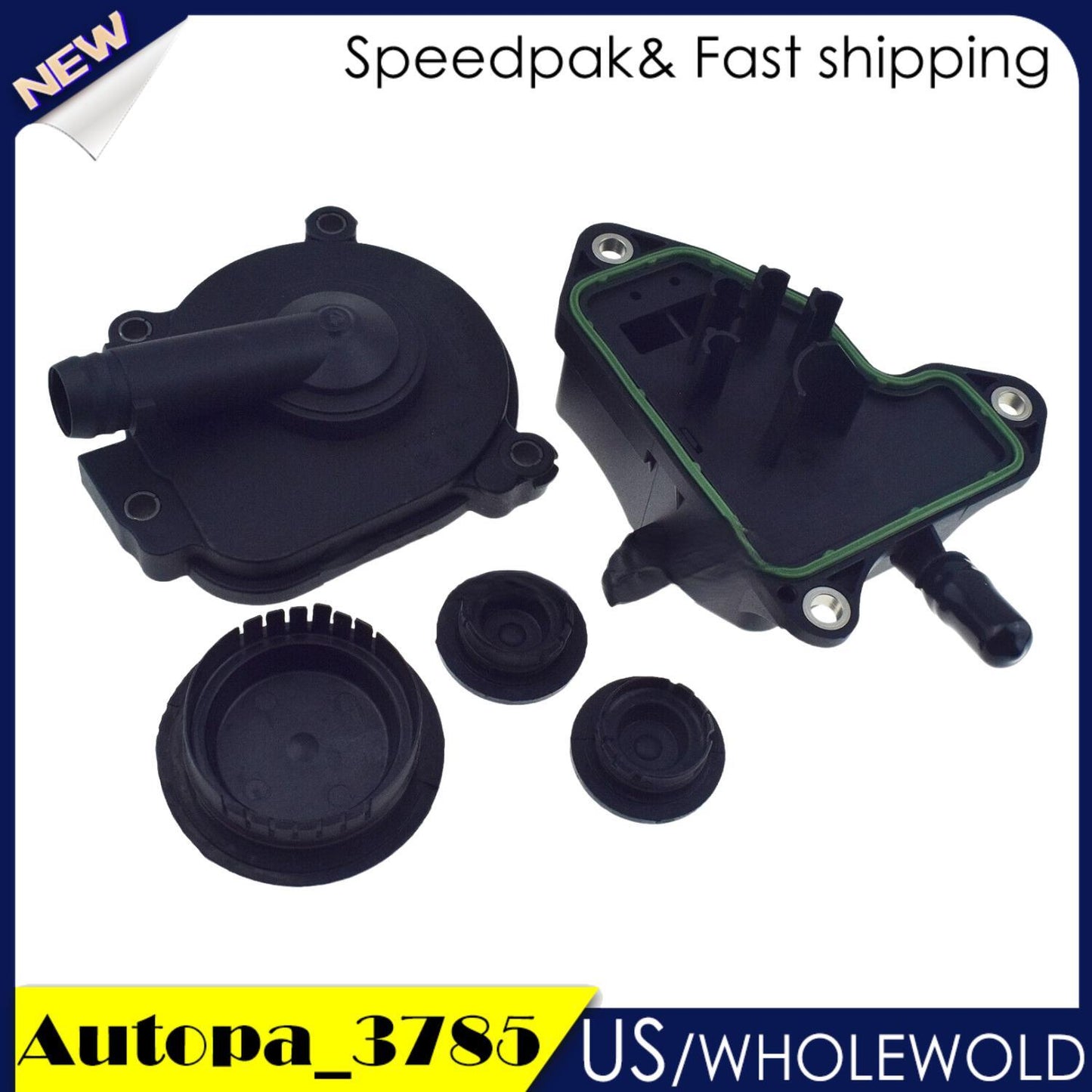 Crankcase Vent Valve Cover Cam Plug Oil Separator Kit Fits for Benz C350 ML350