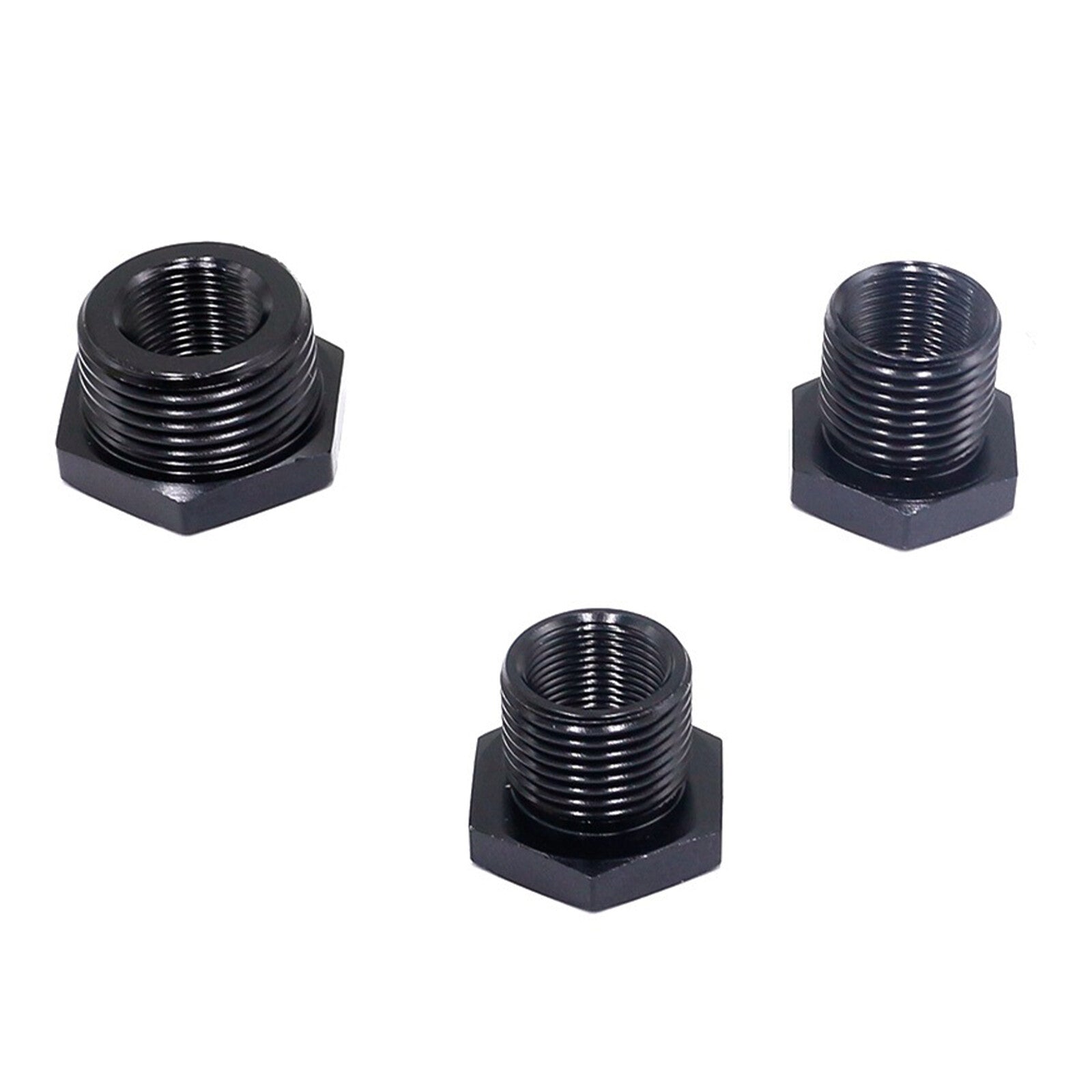 3Pcs Aluminium 1/2-28 To 3/4-16, 13/16-16, 3/4 Oil Filter Thread Adapter