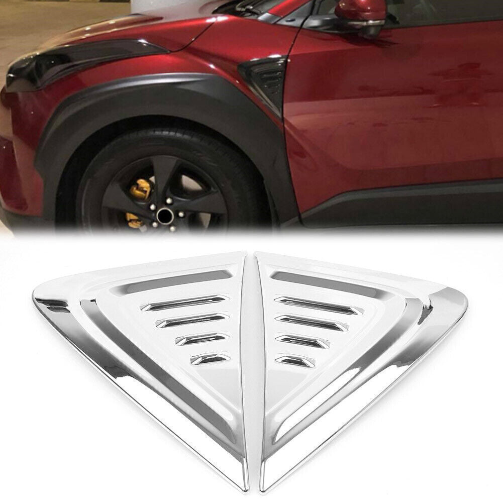 Chrome Car Side Fender Air Vent Cover Trims for Toyota C-HR 2016 2017 2018 Pair