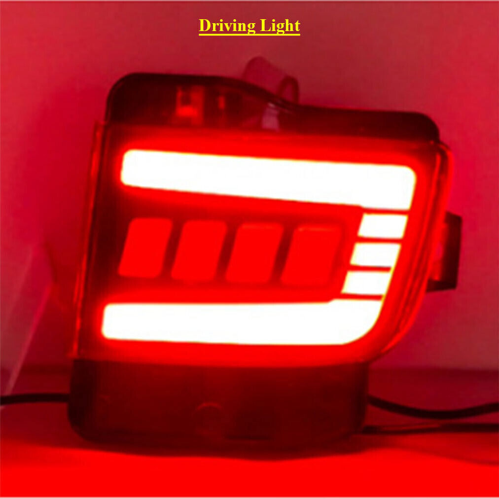 Red LED Rear Bumper Fog Brake Lights Refit for Toyota for Land Cruiser LC200 16-2021